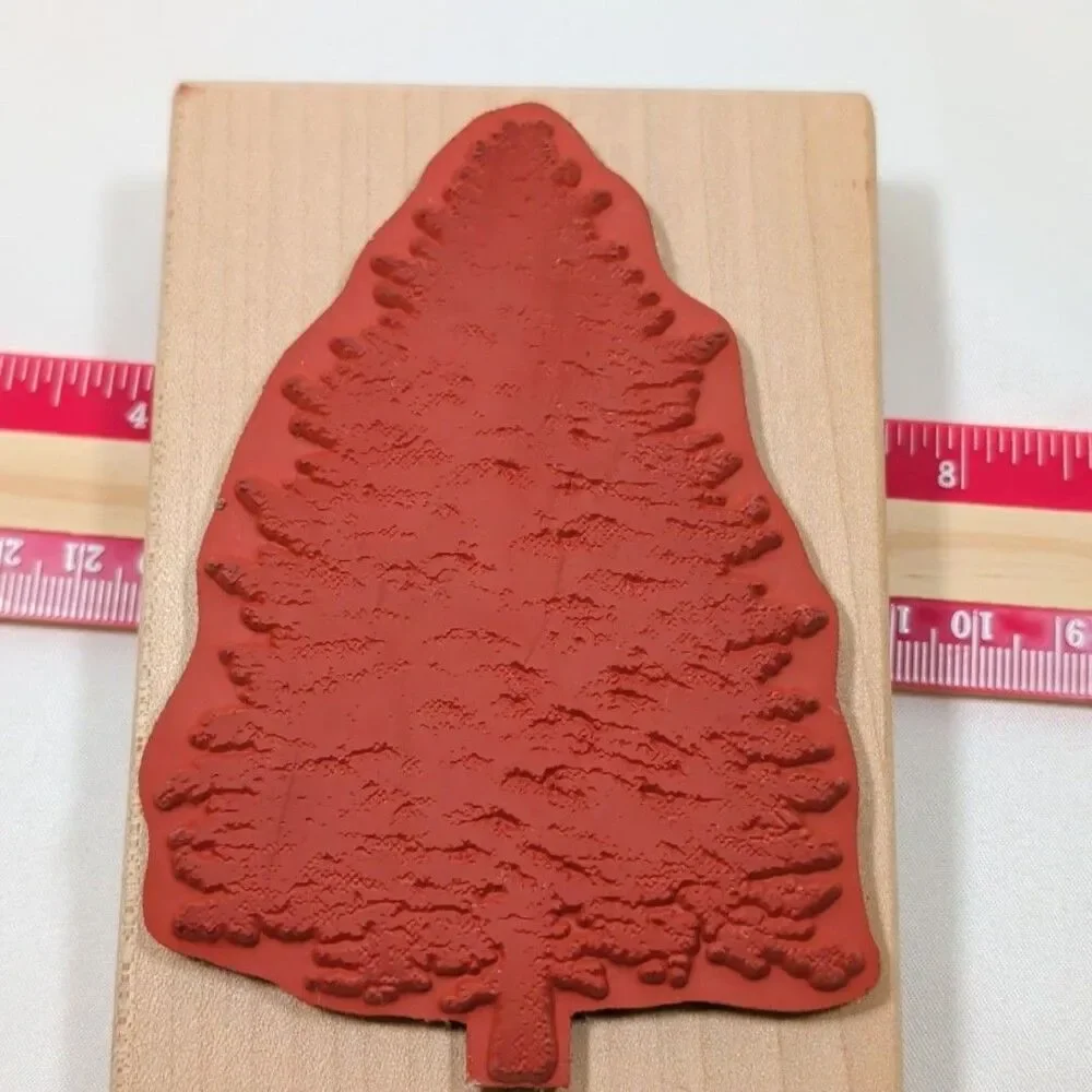 Stampington & Company Grand Tree C8430 Large Evergreen Pine Wood Rubber Stamp